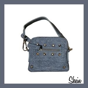 SHEIN Denim Mini Studded Crossbody in Blue
